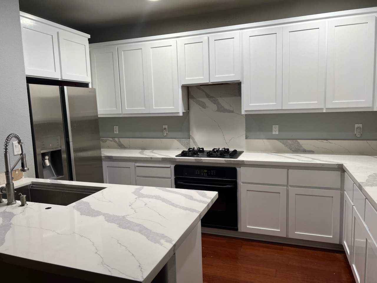 Modern kitchen with quartz countertop installation near me